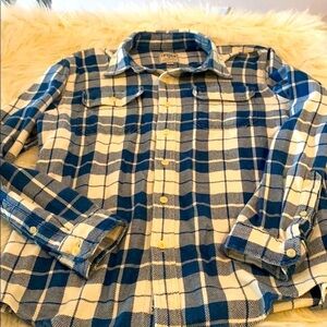 American Eagle Blue & White Plaid Button Down